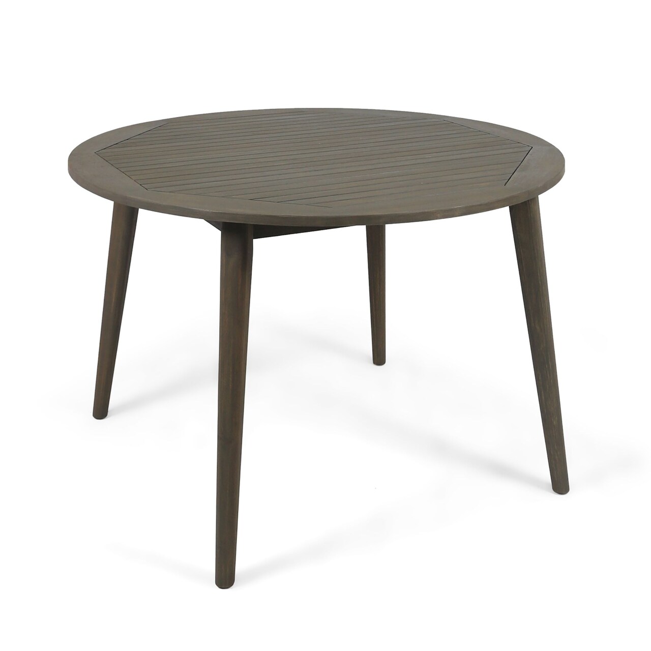 Contemporary Home Living 47.25" Gray Contemporary Round Outdoor Dining Table